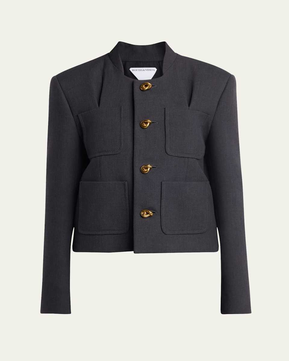 Knot-Button Light Structured Cotton Jacket
